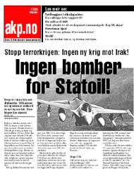 Forsida til avisa akp.no nr 1, 2002