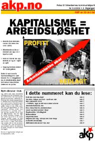 Forsida til avisa akp.no nr 4, 2003
