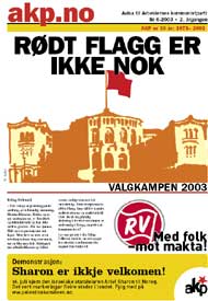 Forsida til avisa akp.no nr 6, 2003