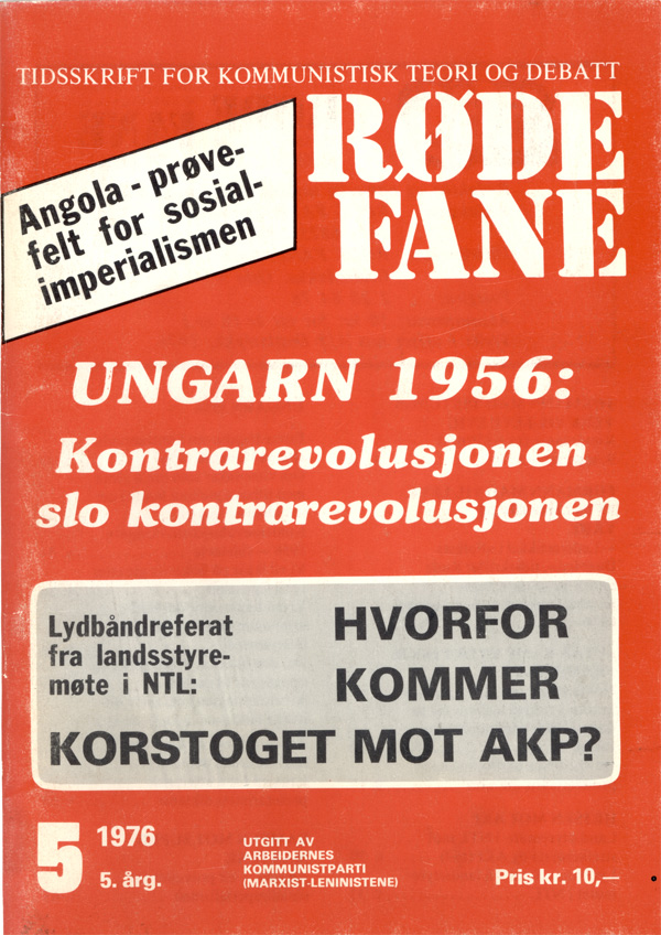 Forside Røde Fane nr 5, 1976